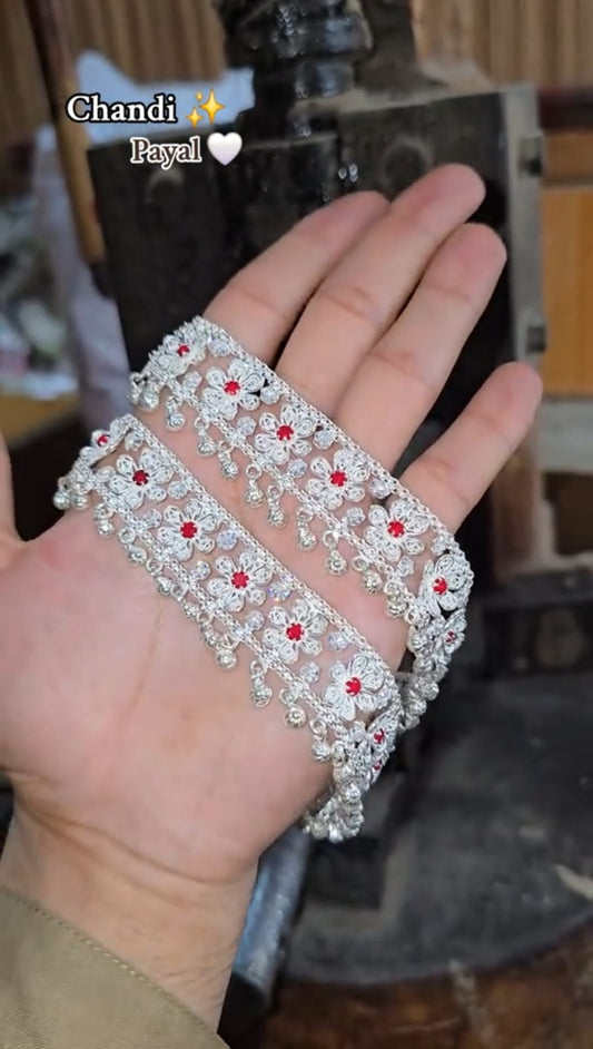 Zircon Silver Ankelt (Payal)